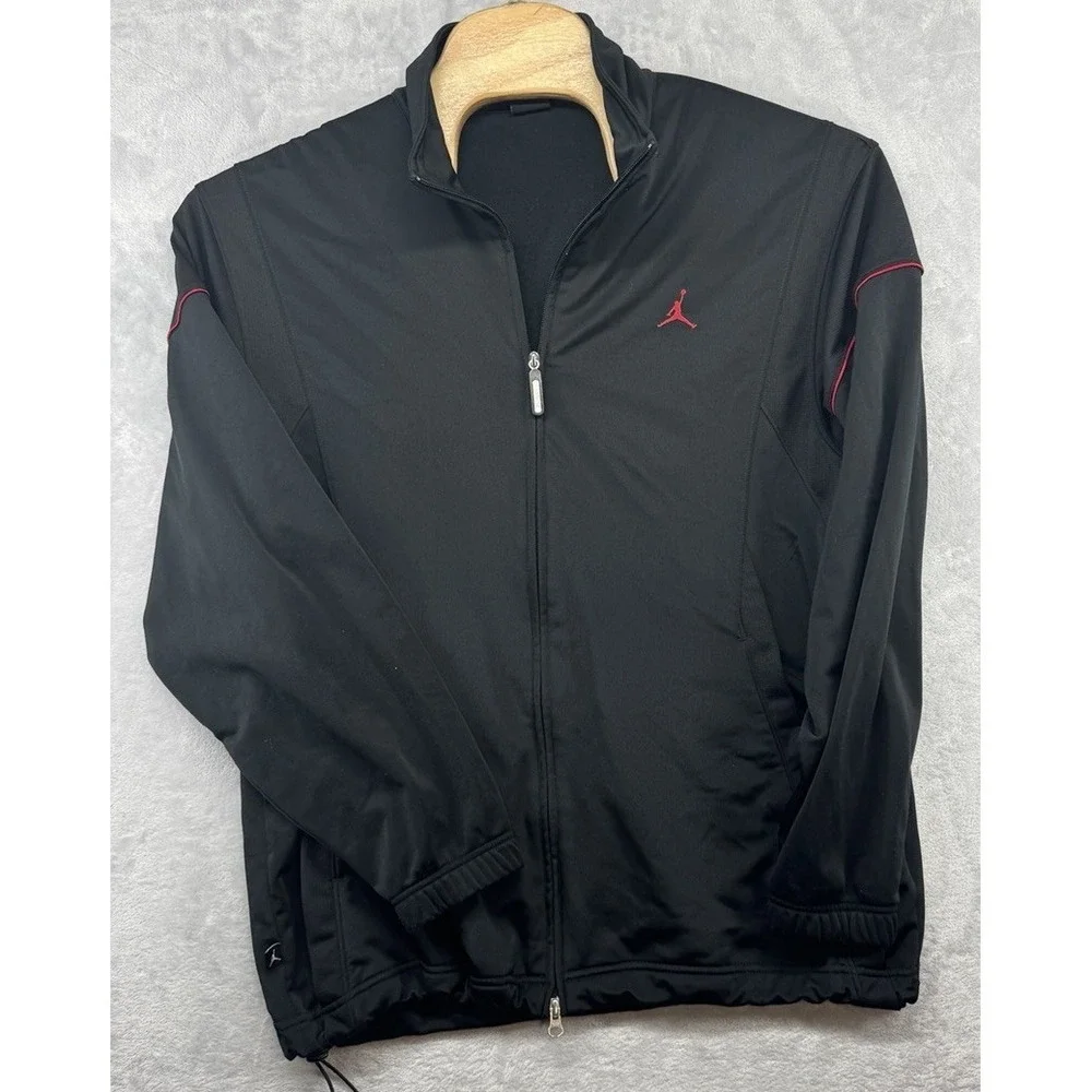Jordan Basketball Full-Zip Track Jacket Vintage Black Men's Size XL